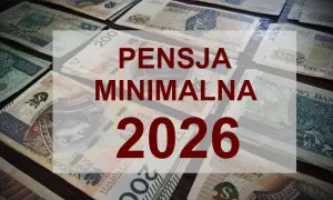 Polskie banknoty 100 i 200 zł z napisem "PENSJA MINIMALNA 2026".