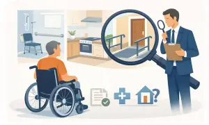 Ocena dostosowania domu do potrzeb osoby na wózku. Analiza udogodnień, jak uchwyty w łazience, dostęp do kuchni i podjazd. Ulga rehabilitacyjna 2026.