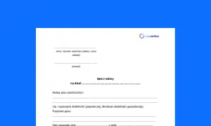 Formularz "Spis z natury" z polami do wypełnienia: nazwa zakładu, data, rodzaj spisu, przedmiot spisu.