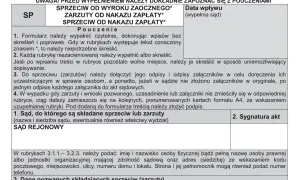 Formularz sprzeciwu od nakazu zapłaty lub wyroku zaocznego. Instrukcja wypełniania i dane sądu.