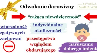 Czy można cofnąć darowiznę? Tak, gdy wystąpi rażąca niewdzięczność, naruszenie dobrego imienia lub przestępstwo wobec obdarowującego.