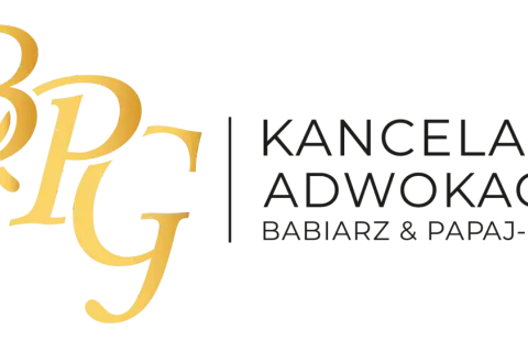 Logo kancelarii adwokackiej BPG z nazwami Babiary & Papaj-Gajek.