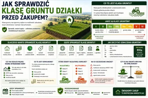 Działka budowlana: sprawdź klasę gruntu przed zakupem, by uniknąć problemów i kosztów. Informacje o klasach, odrolnieniu i formalnościach.