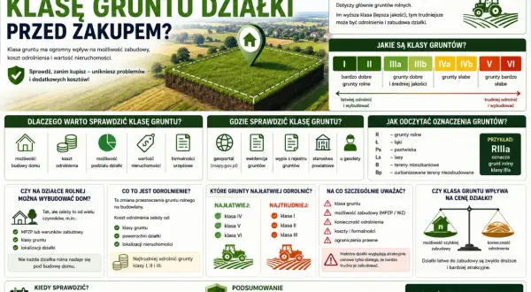 Działka budowlana: sprawdź klasę gruntu przed zakupem, by uniknąć problemów i kosztów. Informacje o klasach, odrolnieniu i formalnościach.