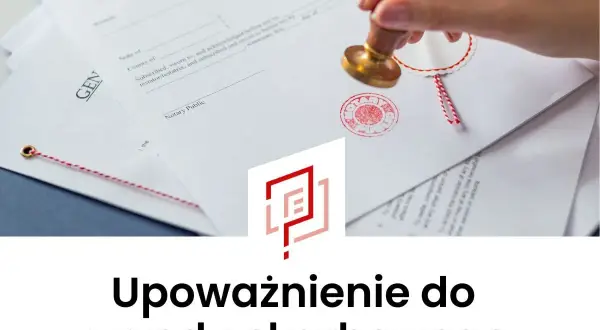 Pieczęć urzędowa na dokumencie, symbolizująca pełnomocnictwo ogólne do urzędu skarbowego.