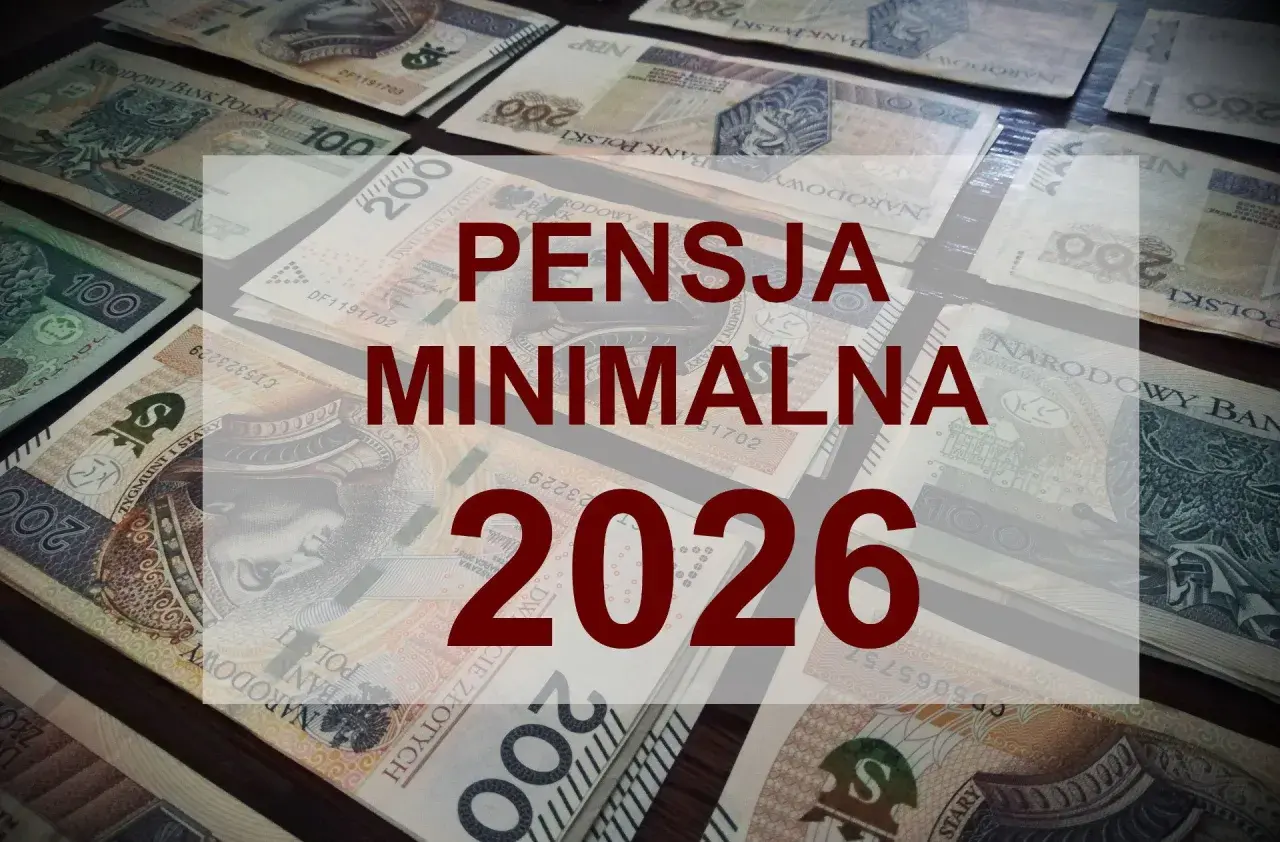 Polskie banknoty 100 i 200 zł z napisem "PENSJA MINIMALNA 2026".