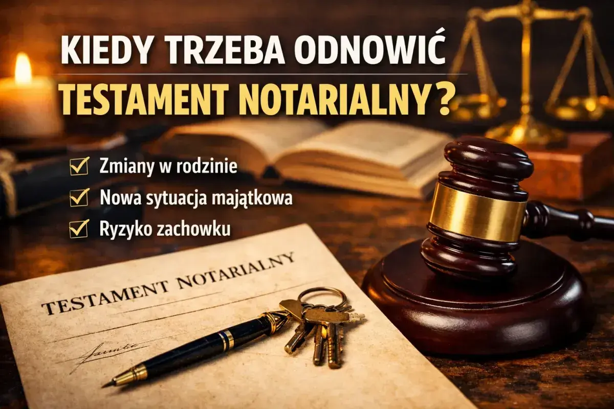 Kiedy odnowić testament notarialny? Zmiany w rodzinie, nowa sytuacja majątkowa lub ryzyko zachowku to powody, by go zaktualizować.