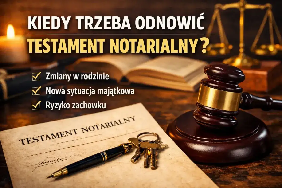 Kiedy odnowić testament notarialny? Zmiany w rodzinie, nowa sytuacja majątkowa lub ryzyko zachowku to powody, by go zaktualizować.