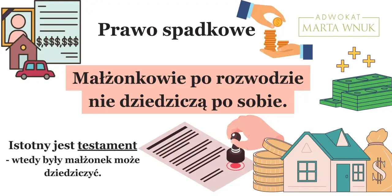 Prawo spadkowe: po rozwodzie małżonkowie nie dziedziczą po sobie, chyba że testament stanowi inaczej. Unikaj wydziedziczenia przez testament.