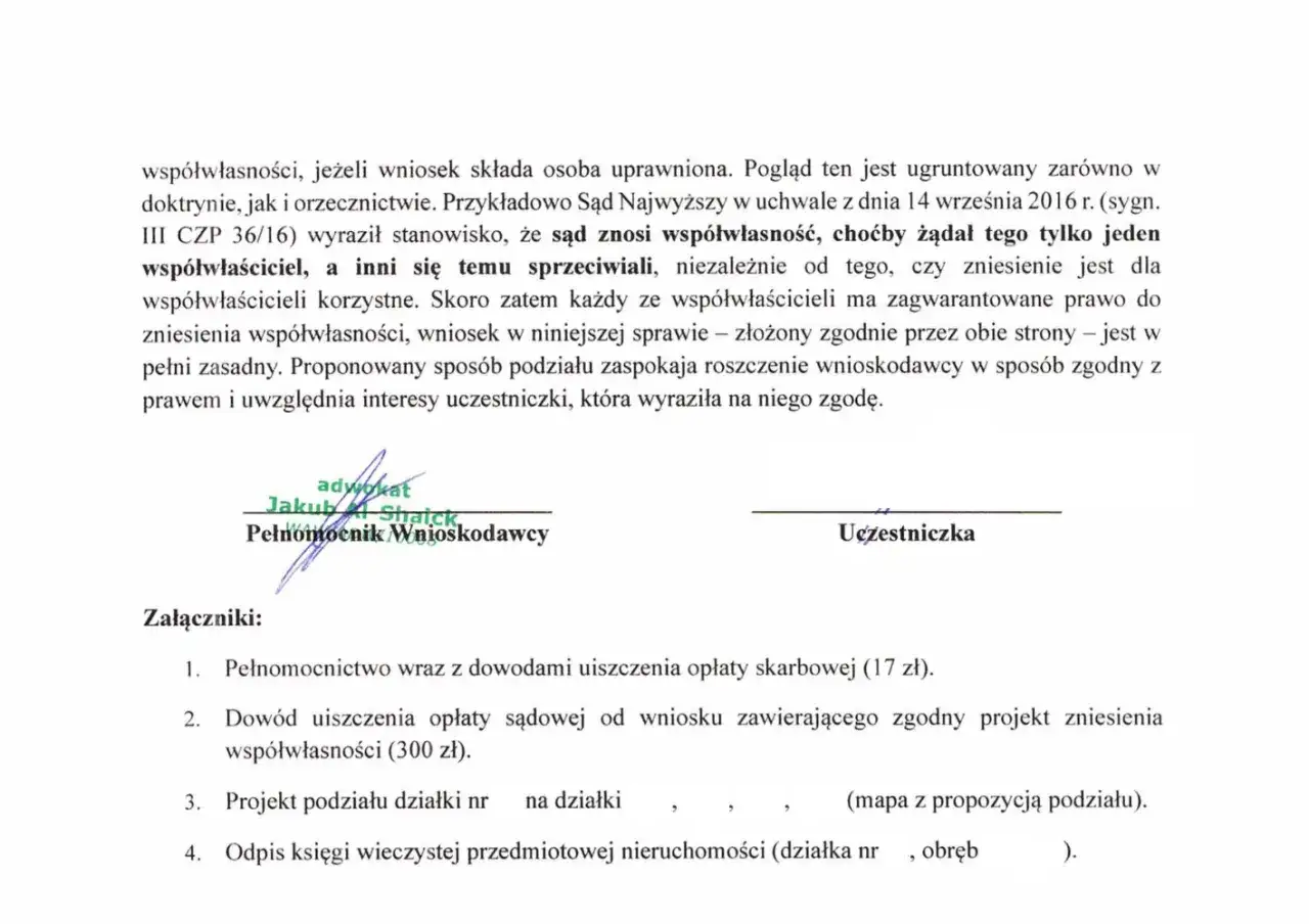 sposoby zniesienia współwłasności schemat