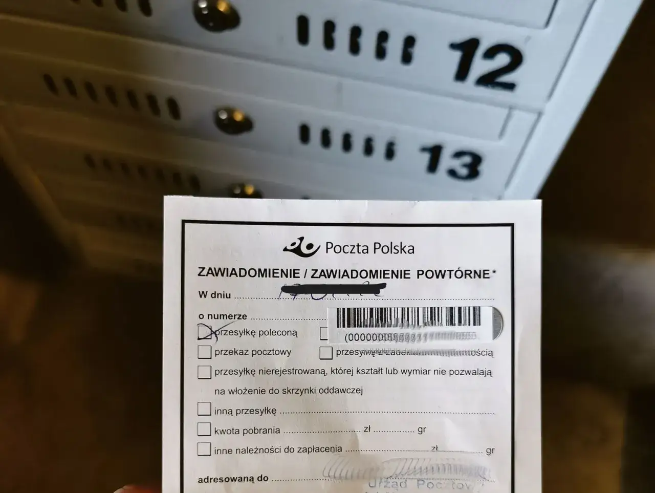 koperta z sądu list polecony awizo