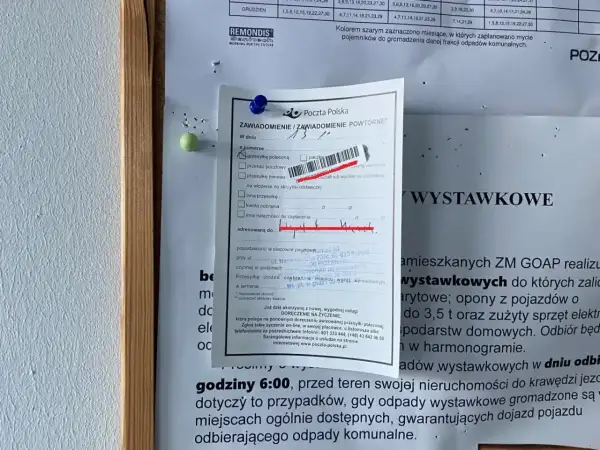 Awizo poczta: zawiadomienie o przesyłce poleconej, którą można odebrać w placówce pocztowej.
