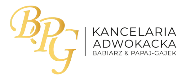 Logo kancelarii adwokackiej BPG z nazwami Babiary & Papaj-Gajek.